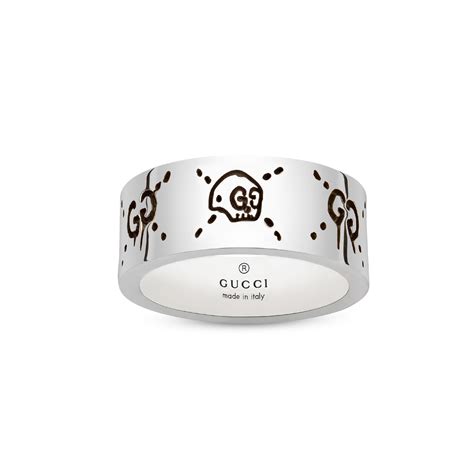 gucci men's silver ghost ring